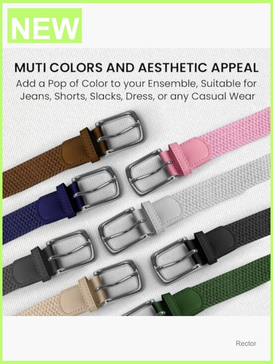 Stretch Braided Elastic Fabric Golf Belt for Sports Hiking main image 4